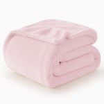 WAVVE Plaid Couverture Polaire Flanelle en Microfibre, Jeté de Canapé 230x270 Rose, Couverture lit Jete de Canape 2 Personnes, Plaid Fourrure Grand Chaud et Doux en Peluche, 270x230