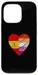 Coque pour iPhone 13 Pro Drapeau LGBTQ Espagne Lesbienne Pride Cœur Amour LGBTQIA