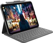 Logitech Slim Folio - tastatur og folioveske - QWERTZ - Tysk - Oxford-grå