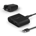 Belkin SoundForm Connect AirPlay 2 (Audio Adapter Receiver for Wireless Streaming with Optical and Speaker Inputs for iPhone, iPad, and other AirPlay enabled devices), Black, 3.5mm