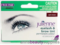 Julienne Dark Brown Eyelash & Eyebrow Tint Permanent Dye Beauty