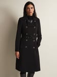 Phase Eight Layana Smart Trench Coat, Black