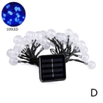 20-100led Garden Outdoor Led Solar Powered Fairy Lights Party D Blue 100led