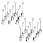 18 stycken spade sked gaffel spade kaffesked spade handtag dessert sked glass sked spade