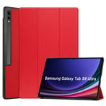 Samsung Galaxy Tab S9 Ultra X910    Tri-Fold PU Case    Red