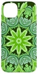 iPhone 14 Plus Ailanthus Leaves Pattern Design Cut Out Lime And Tea Case