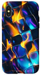 Coque pour iPhone X/XS Art abstrait psychédélique bleu électrique futuriste