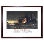 Wee Blue Coo Travel Unceasing Service British Railways Train Fire Framed Wall Art Print