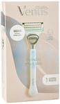 Gillette Venus Rasoir Plus 1 recharge de lame de rasoir pour femme avec tondeuse de précision, conçue pour les poils pubiens et la peau, bleu, 1 pièce (1 pièce)