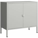 Helloshop26 - Armoire de bureau casier de bureau meuble de rangement pour salon bureau chambre atelier acier 75 x 80 x 40 cm gris clair