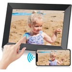 Cadre Photo Numérique 10.1', 1280x800 hd, 16G cadre photo électronique sans fil avec écran tactile, prise en charge de la carte Micro sd/tf 32G,