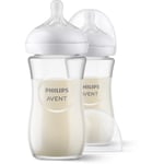 Philips Avent Natural Response Pure Glass baby bottle 1 m+ 2x240 ml