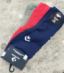3 x Mens CONVERSE Cushioned Ultra LOW CUT Navy Red Khaki TRAINER SOCKS Con6