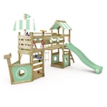 Aire de jeux Portique bois StormFlyer avec balançoire et toboggan Cabane enfant exterieur avec bac à sable, échelle d'escalade & accessoires de jeux