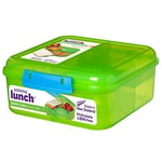 Sistema Boîte à lunch Bento Cube, contenant de conservation des aliments de 1,25 l avec compartiments individuels et tasse à yaourt, 1 pièce (couleur assortie)