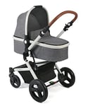 CHIC 4 BABY PASSO 162 21 Poussette combinée avec nacelle, siège sport et adaptateur Maxi Cosi, mélange gris/blanc