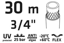 Trädgårdsslang 30 m, 3/4" PROFESSIONELL