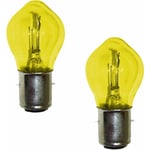 2x Ampoule 6V 25/25W BA20D jaune double filament moto tracteur lumière éclairage bricolage