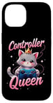 iPhone 14 Controller Queen Cute Gamer Cat Design- Gaming Cat Lovers Case