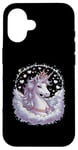 Coque pour iPhone 16 licorne imaginative avec des étoiles