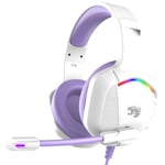 IMYB Gaming Headset with Microphone for Pc, Xbox One Series X/s, Ps4, Ps5, Switch, Stereo Wired Noise Cancelling Over-Ear Headphones with Mic, RGB, for Computer, Laptop, Mac, Nintendo, Gamer (Purple)