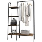 Need - Porte-manteau armoire porte-manteau en métal avec support de rangement et tringle à suspendre noir