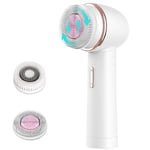 MYCARBON Brosse Nettoyante Visage Électrique Microcirculation Bidirectionnelle IPX7 Étanche 2 Vitesses Brosse Exfoliante Visage Silicone Brosse Rotative pour Nettoyer Le Visage en Profondeur - Blanc