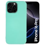 Maxter Coque iPhone 16 Pro Turquoise - Coque de Téléphone en Silicone - Coque de Protection Antichoc - Phone Case