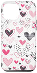 iPhone 15 Pro Max White Pink Valentine Day Love Cute Heart Girl Women Mom Case