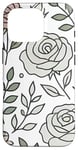 Coque pour iPhone 16 Pro Rose florale botanique, style minimaliste