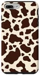 Coque pour iPhone 7 Plus/8 Plus Motif imprimé animal en cuir de vache à pois marron