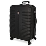 Roll Road India Black Big Suitcase 55x80x29 cm Rigid ABS Combination Lock 108 Litre 4.7 kg 4 Double Wheels