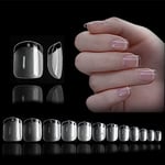 552 Pièces Carré Capsule Americaine Ongle Extra Court, XXS Kit Pose Americaine Ongles, 12 Tailles Faux Ongles Transparent, Couverture Complète Rond Capsules Ongles, Artificiel Ongle D'extensions