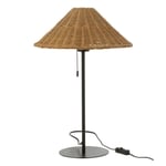 Lampe à Poser en Rotin "Preston" 50cm Naturel & Noir