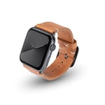 JT Berlin Alex Bracelet vintage pour Apple Watch 42 mm / 44 mm / 45 mm / 49 mm Bracelet en cuir [Watch Ultra / SE / Series 8 / 7 / 6 / 5 Bracelet de rechange en cuir souple et fermeture en aluminium] Cognac/gris (taille S/M)