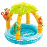 Piscine gonflable en forme de tortue pour enfant de 1 à 3 ans,jeu d'eau d'extérieur amusant avec parasol - Type tropical island