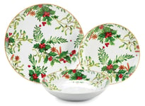 FADE Service de Noël Redberry 18 Pièces En Vellums Porcelaine Coloré