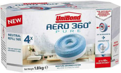 UniBond Aero 360° Neutral Moisture absorbing refill, Pack of 4