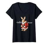 Womens Velveteen Rabbit on Christmas Day V-Neck T-Shirt