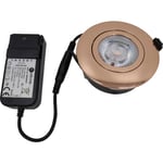 Nordtronic Low Profile Flexible indbygningsspot med driver, Ø8,3, kobber, 3000K