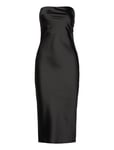 Gina Tricot Satin Tube Midi Dress Svart