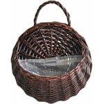 Jardinière suspendue panier décoration murale panier en rotin avec poignées simples maison jardin mariage décoration murale Style 3 petit