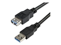 StarTech.com Câble d'extension USB 3.0 SuperSpeed de 2m - Rallonge / Prolongateur USB A vers A - Répéteur USB 3.0 - M/F - Noir - Rallonge de câble USB - USB type A (F) pour USB type A (M) - USB...