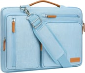 Sacoche Ordinateur Portable,Sacoche PC Portable 13-13,3 Pouces Compatible avec MacBook,HP,Dell,Sac Ordinateur Sac Messager Côté Ouvert avec 4 Poches Zipper&Poignée,Airy Bleu