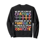 Back To School Funny Teacher We Are Like a Box of Crayons Sweatshirt