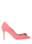 Kurt Geiger London Belgravia Leather Eagle Charm Pointed Heeled Courts, Pink