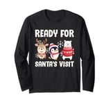 Kids Christmas Costume READY FOR SANTA'S VISIT Funny Long Sleeve T-Shirt