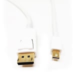 Fairline Mini DisplayPort To DisplayPort Video Adapter 2M Cable 1102-020 White