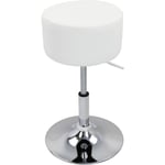 Tabouret de Bar Woltu Réglable en Hauteur Tabouret de cuisine en Similicuir Capacité de Charge 100 kg, Blanc