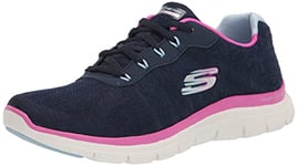 Skechers Women's Flex Appeal 4.0 Sneaker, Navy/Purple, 3.5 UK